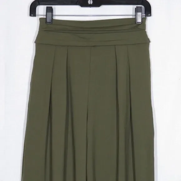 Halara Olive Super High Waist Flowy Wide Leg Pull On Side Pocket Pants Size XS - Picture 5 of 11